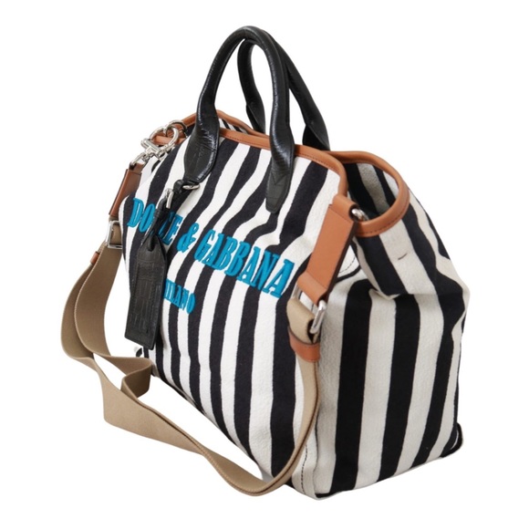 DOLCE & GABBANA Borse Striped Cotton Shopping Tote - Picture 5 of 8